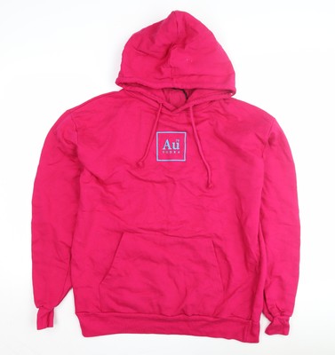 Au Vodka Unisex Pink Logo Hoodie, S, Freizeit, Ganzjahres