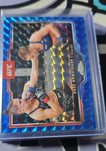 2025 Topps Chrome UFC - Rose Namajunas #89 Blue Geometric Refractor /99