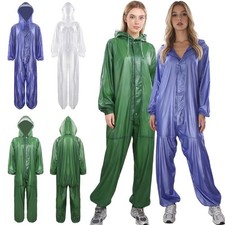 Unisex Adults Raincoat Construction Workwear Outdoor Jumpsuit Full-body Zipper