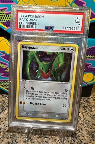 PSA 7 Rayquaza 3 POP Series 1 Holo RARE CARD