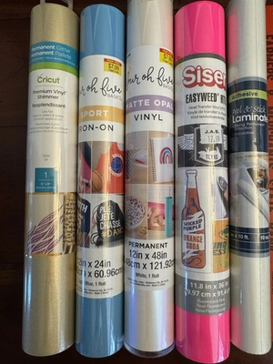 #ad 5 Various Rolls of Adhesive amp; Heat Transfer Vinyl for Crafting $17.99