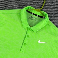 Nike Golf Tour Performance Polo Shirt Mens Large Green Short Sleeve Dri Fit