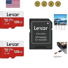 E-Series 128GB Micro SD Card 2 Pack, microSDXC UHS-I Flash Memory Card with A...