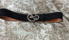 Lauren Ralph Lauren Vintage Black Soft Leather Belt Snake Buckle Medium 40  