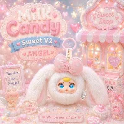 Milk Candy MM Sweet V2 Plüschpuppe garantiert weiß & rosa weiße Schleife - NEU
