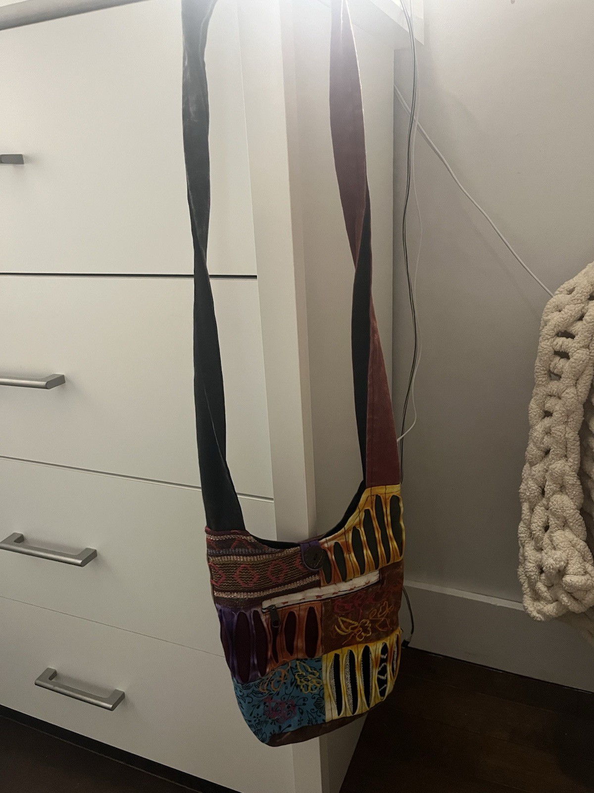 Bohemian Multicolor Patchwork Embroidered Shoulde… - image 2