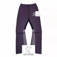 GOTOFREE MENS WOMEN GDEPT BLUE PATCHWORK SWEATPANTS SPORTS CASUAL TROUSERS PANTS