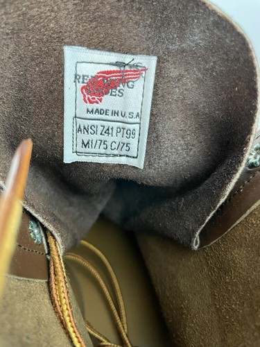 RED WING 2233 8" Safety Toe Supersole Brown Leather Work Boots Men’s Size 9 EE - Picture 15 of 17
