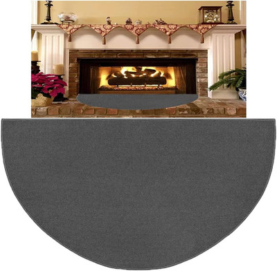 63 x37  Extra Large Half Round Fireproof Fireplace Mat Hearth Area Rug - Fire Re