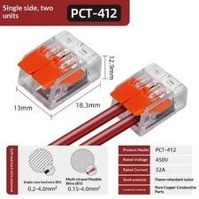 WA 221-412 Lever-Nuts 2 Conductor Compact Connectors - 1000 PK