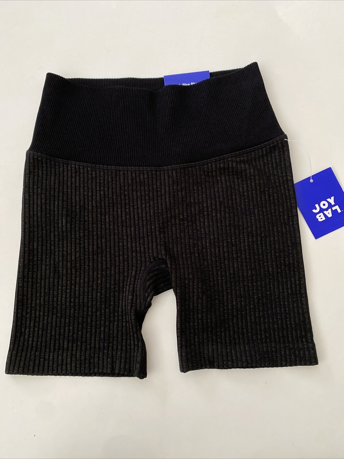 Women's HighRise Ribbed Seamless Bike Shorts 4" JoyLab Black XS for
