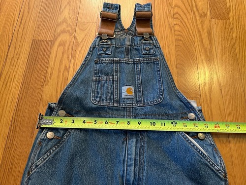 Carhartt Overalls Youth 8 Blue Denim Master Cloth Sanforized Workwear Utility - Picture 6 of 9