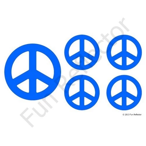 Blue Peace Sign Bicycle Reflective Stickers Decals