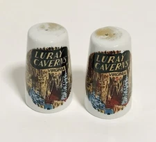 Vintage Luray Caverns, Virginia Souvenir Japan Ceramic Salt & Pepper Shakers
