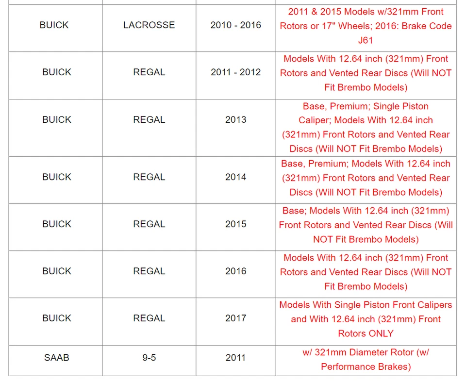 Rotores de disco delantero + Pastilla de freno para BUICK ALLURE 2.4L 3.0L 3.6L,SAAB 9-5 2.0L 2.8L Foto 3 de 3