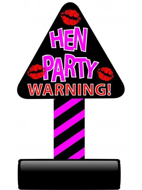 Inflatable Blow Up Large Hen Party Warning Sign 70cm x 40cm Wedding Party Prop
