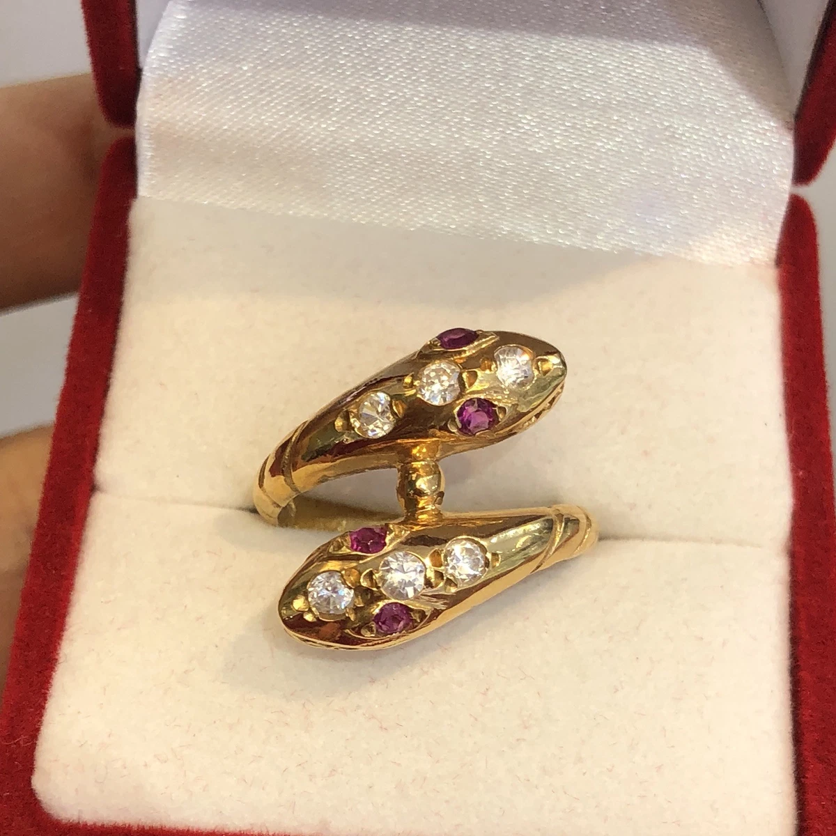 Solid gold deals snake ring