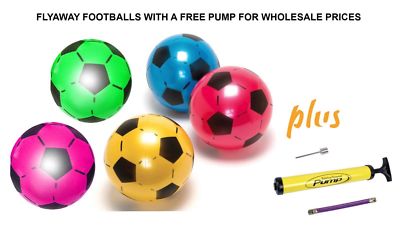 Kunststoff 23 cm (9,5 Zoll) Fußball wegfliegen FÜR KINDER verschiedene Farben entleert Posten