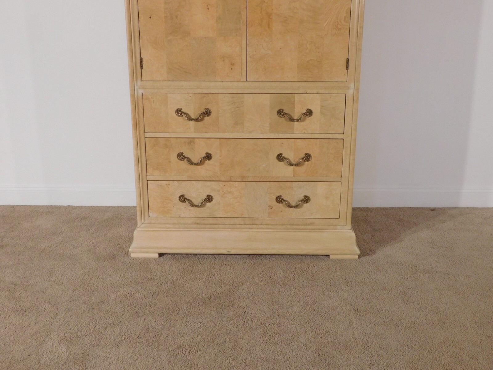 HENREDON Charles X Biedermeier or Empire Linen Press TV Cabinet Armoire