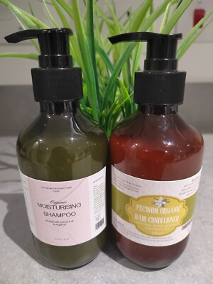 Bio Haarwaschset (Shampoo + Conditioner angereichert mit Mandelöl (mittelgroß