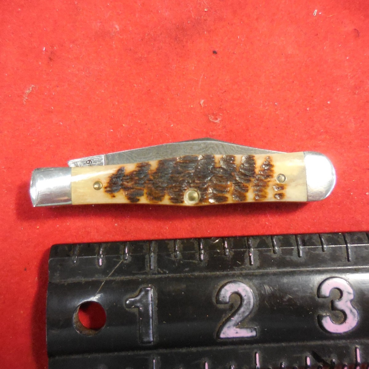 1 DOT CASE XX ROG 6125-1/2D DAMASCUS COKE BOTTLE POCKET KNIFE RARE