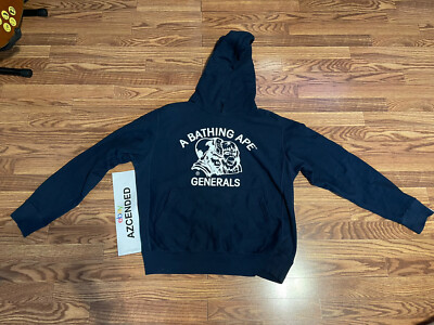 A Bathing Ape Generals Hoodie Navy OG Medium | eBay