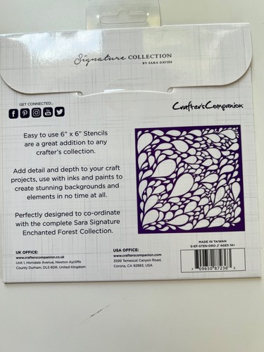Mixed Lot of 5 Stencils: Crafters Companion Enchanted Forest, Words, Swirls - Picture 3 of 7