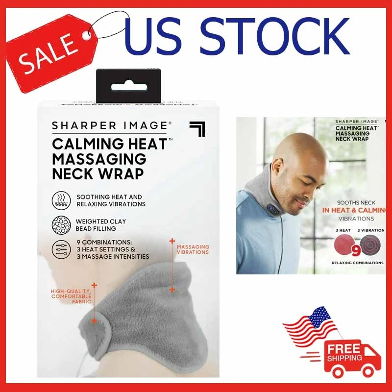 Sharper Image Calming Heat Massaging Neck Wrap, Relaxing