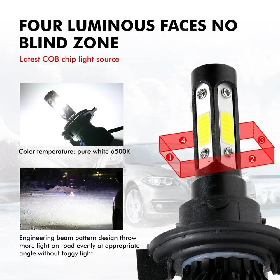 Faros LED H13 de 4 lados para Ford F-150 04-14 F-250 F-350 Super Duty 05-22 Foto 3 de 4