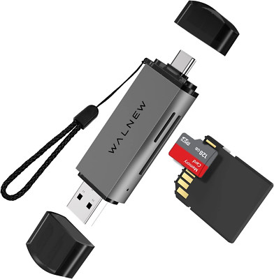 SD Card Reader,  2-In-1 USB C and USB 3.0 Micro SD Memory Card Reader Supports S