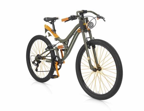 BICI 26 MTB JUMP 6 VELOCITÀ AMMORTIZZATORE POSTERIORE MATT MILITARY MBM |  eBay