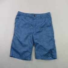 Valor Shorts Boys 28 Blue Lightweight Button Pockets Outdoors Checks