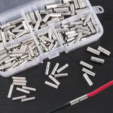 200Pcs Ferrule Crimp Wire Terminal Bare Copper Splice Butt Connectors 22-10 AWG