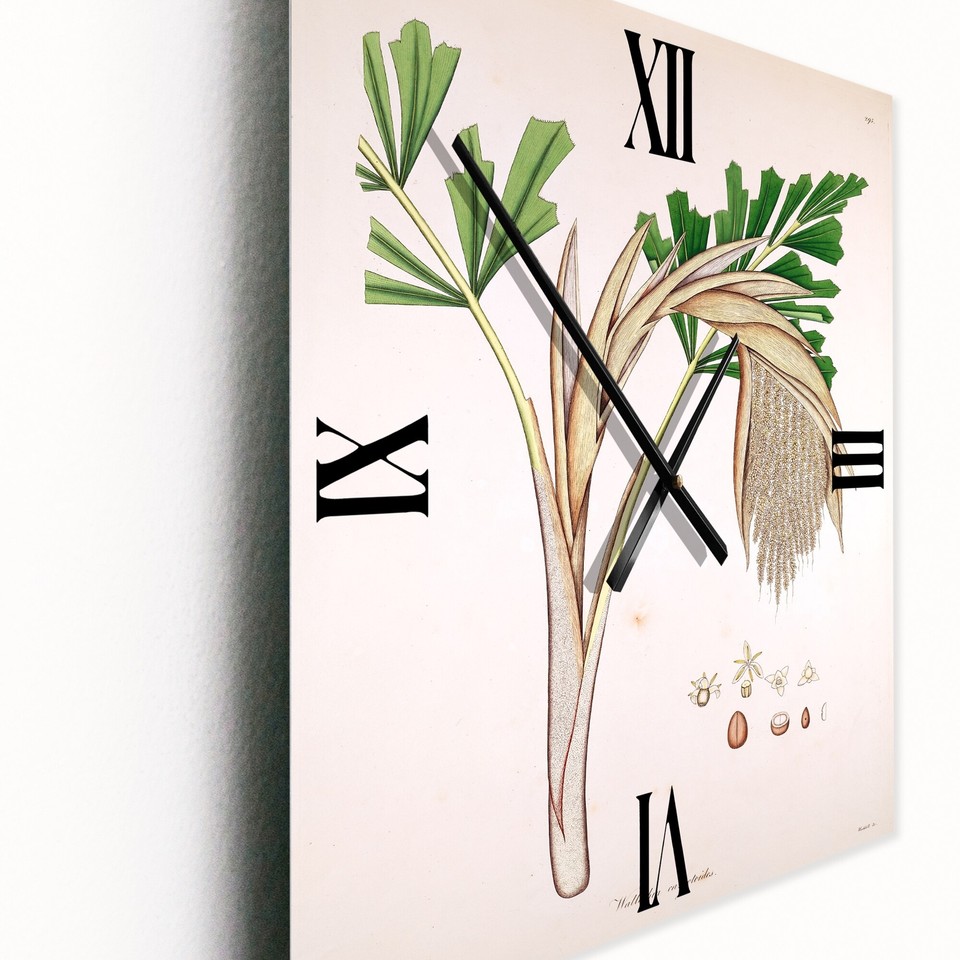 Designart 'Vintage Plant Life XV' Farmhouse Wall Clock Decor eBay