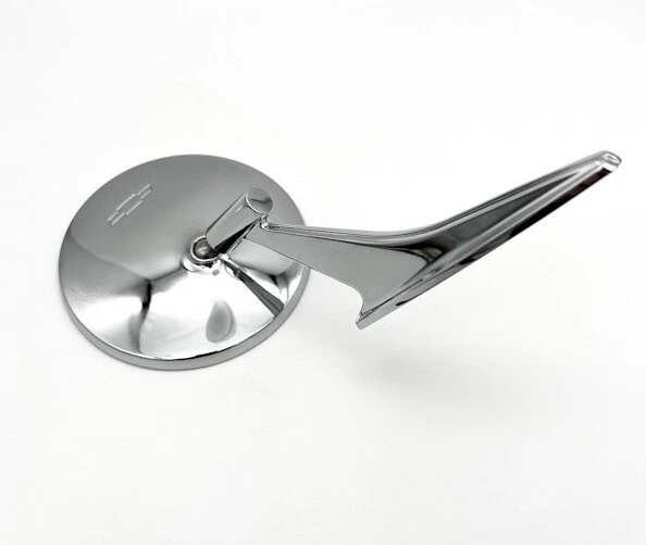 Pair Chrome Bowtie Rear View Side Mirrors For 1966-1968 Chevy Chevelle & More - Image 3 of 4