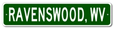 Ravenswood, West Virginia Metal Wall Decor City Limit Sign - Aluminum