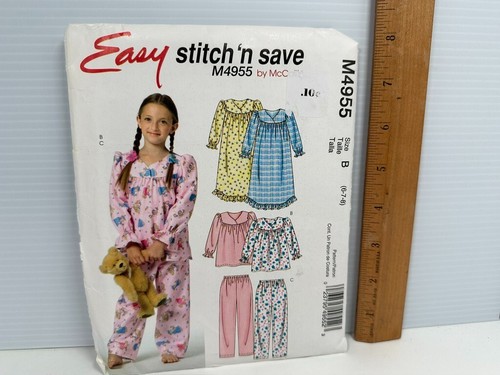 4 Girls Project Runway Simplicity Sewing Patterns UNCUT Girls 3-8 Nightgown Pant - Picture 8 of 9