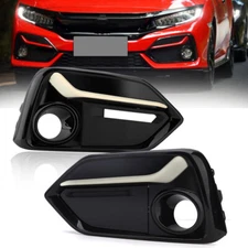 Left&Right Front Fog Light Cover Frame For Honda Civic 17-2021 5 Door Hatchback