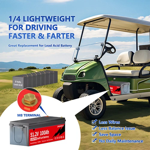 48V(51.2V) 100Ah LiFePO4 Battery 200A BMS for Golf Cart Marine Solar Off-Grid - Picture 8 of 9