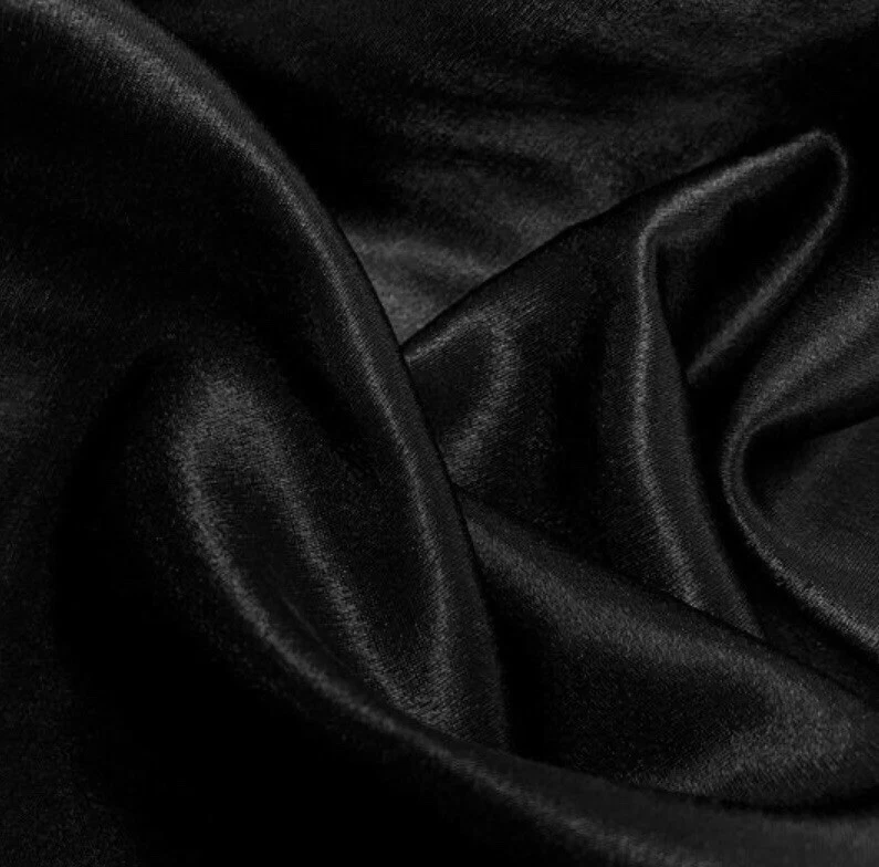 Black Crepe Back Satin Fabric 60” Width Sold By The Yard