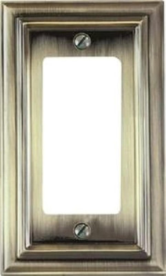 Continental Single Rocker Cast Metal Wallplate in Brushed Brass