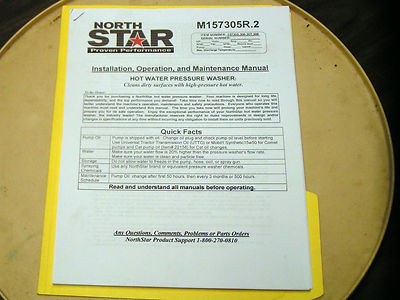 #ad NORTHSTAR HOT WATER PRESSURE WASHER OWNER#x27;S MANUAL MOD#157305 157306 157307 308 $10.99