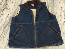 Vintage Wrangler Jean Denim Y2K Sherpa Lined Vest L