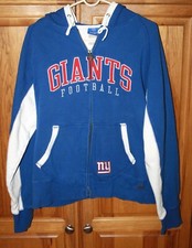 NFL Reebok NEW YORK GIANTS Football Hooded Jacket Embroidered Logo Child Large