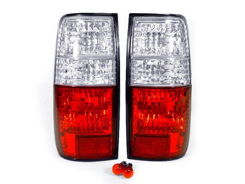 Crystal Red/Clear Tail Lights For 95-97 Lexus LX450 / 91-97 Toyota Land Cruiser - Picture 1 of 5