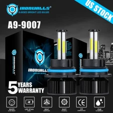 6-side 9007 HB5 LED Headlight Bulbs Conversion Kits High Low Beam 6500K White 2x