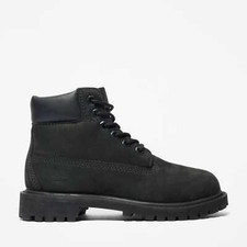 Timberland Premium 6 Inch Waterproof Boot Black Nubuck TB 012707 001 Pre-School