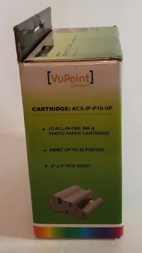 VuPoint Solutions ACS-IP-P10-VP Color Cartridge for Photo Cube NIB NEW - Image 2 of 4