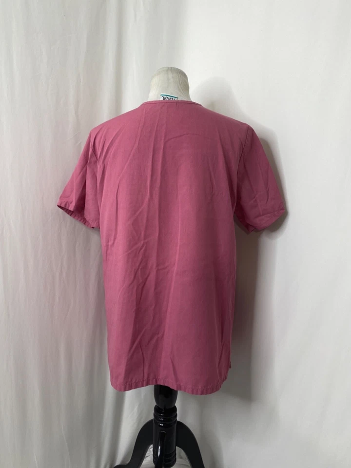 Womens Medium Scrubs Top Simply Basic Purple Pink In Color Button Down - Image 4 of 4