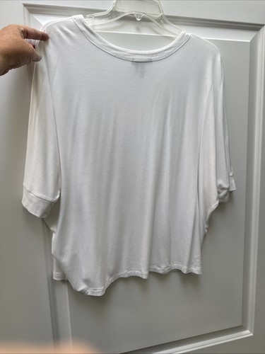 NIC+ZOE Women's Eaze Top Knit T-Shirt Women’s Size XL White Relaxed Fit  - Picture 5 of 9